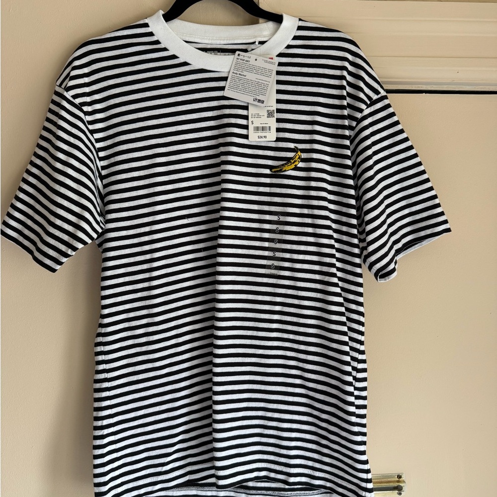 Uniqlo NWT Andy Warhol Black and White Striped Men's T-Shirt